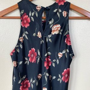 DBY Ltd Sexy Slinky Black & Red Floral Maxi Dress Junior Size 5